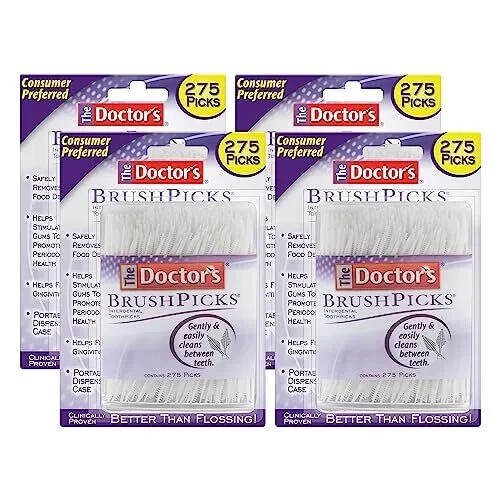The Doctors BrushPicks Interdental Toothpicks 1100 Picks 4 Pack of 275 Picks The Doctors BrushPicks Interdental Toothpicks 1100 Picks 4 Pack of 275 Picks