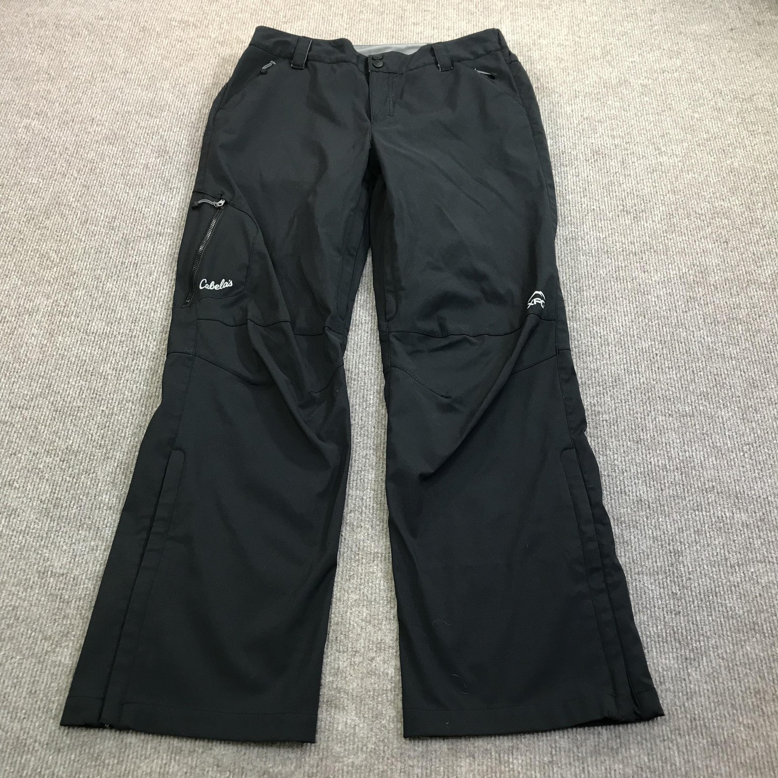 Cabela\'s Snow Pants Mens Medium Black XPG Windstopper Softshell Hiking Ski
