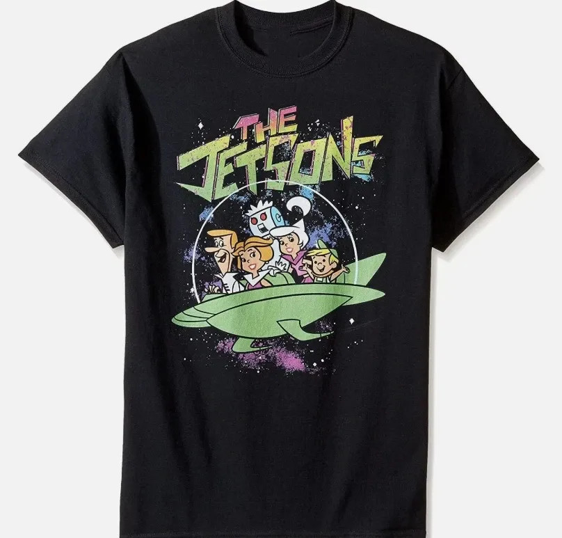 THE JETSONS Shirt So Funny Cartoon Black Cotton All Size Unisex S-5
