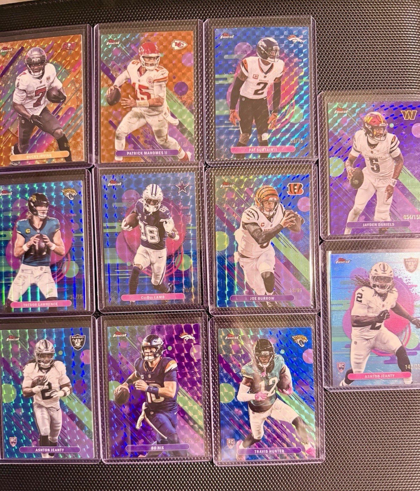 2025 Topps Finest Football 11 Card Numbered Lot Mahomes /25 Bucky /15 Jeanty