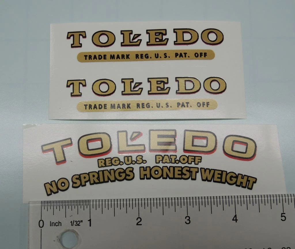 vintage Toledo Scale decal set vintage Toledo Scale decal set