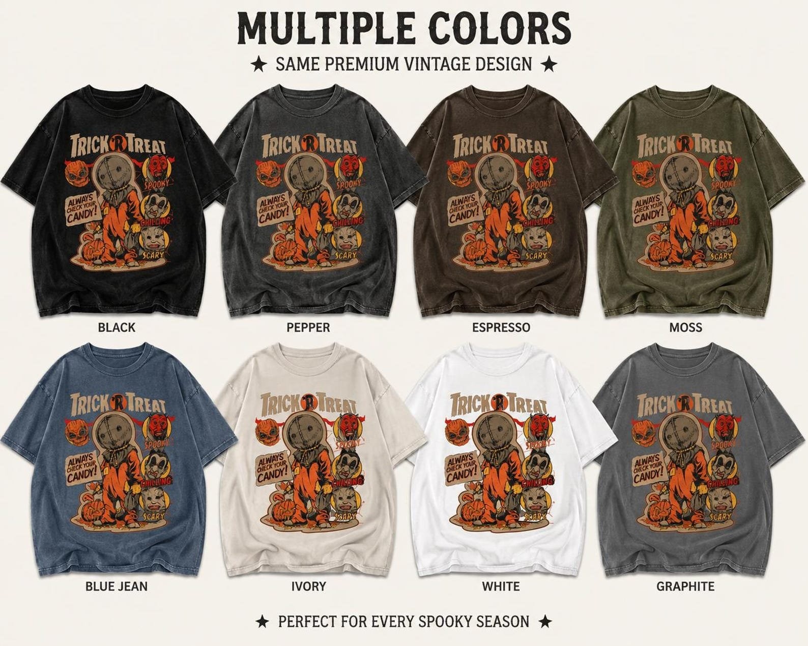 Vintage Trick or Treat Halloween Shirt, Spooky Graphic Tee FREESHIP