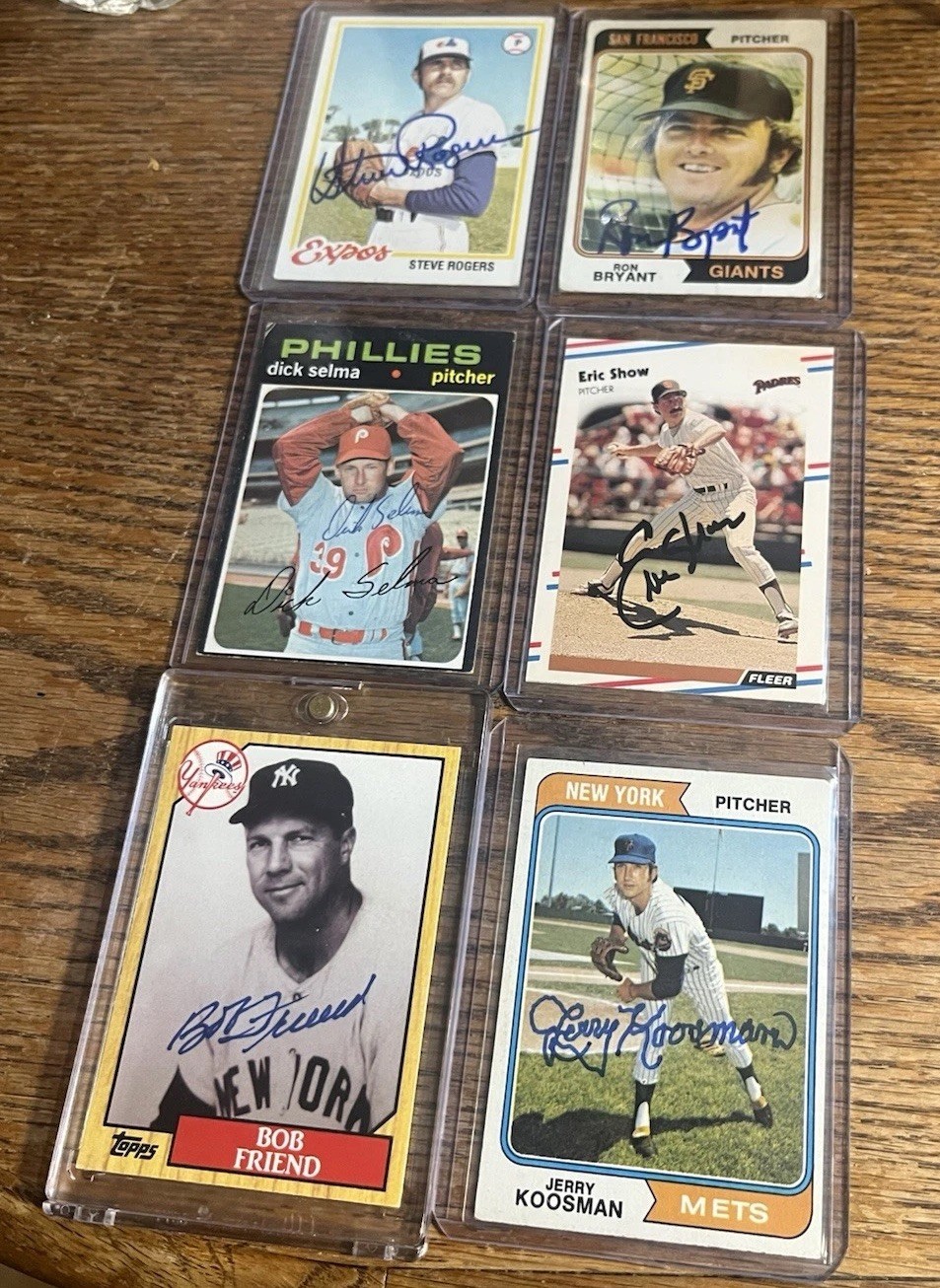 Pete Rose Autographed Cards Of Pichers Who Gave Up Key Hits See Description.