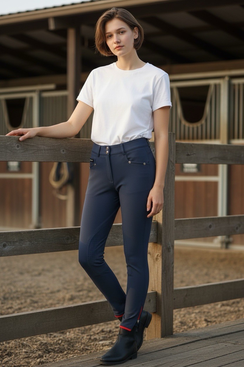 Euro-Star Womens 26 Navy Blue Equestrian Breeches Riding Pants Prestige Stretch Euro-Star Womens 26 Navy Blue Equestrian Breeches Riding Pants Prestige Stretch