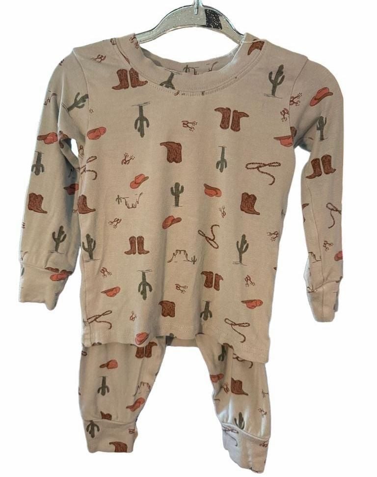 Bamboo Modern Moments 2pc Pajama Set Size 9-12M Western Cowboy Boots Bamboo Modern Moments 2pc Pajama Set Size 9-12M Western Cowboy Boots