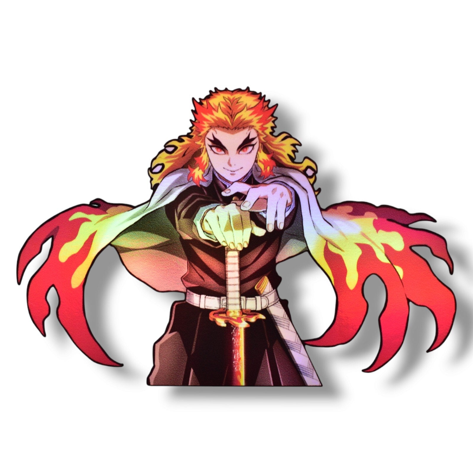 Kyojuro Rengoku The Flame Hashira Holographic Vinyl Sticker Demon Slayer Peeker Kyojuro Rengoku The Flame Hashira Holographic Vinyl Sticker Demon Slayer Peeker