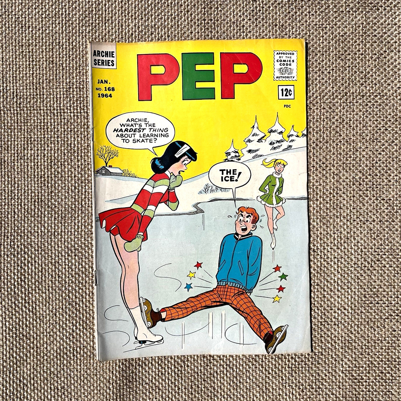 RARE Archie Pep comic book #168 vintage 60s Jan. 1964  ice skating with Veronica