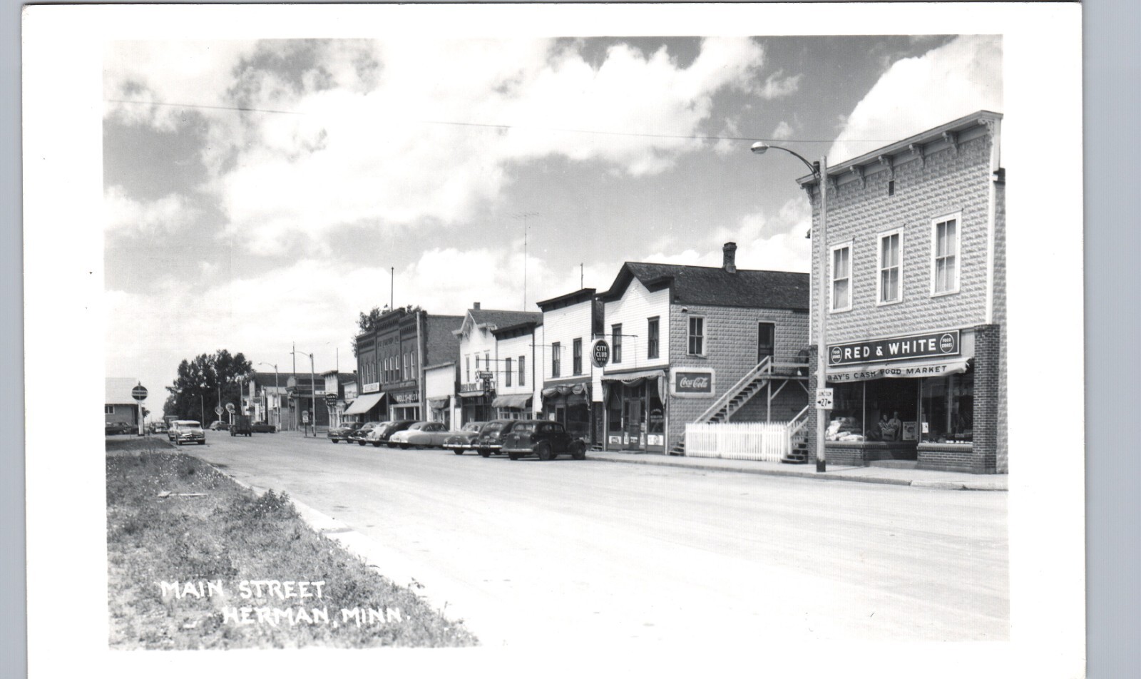 DOWNTOWN MAIN STREET herman mn real photo postcard rppc minnesota history DOWNTOWN MAIN STREET herman mn real photo postcard rppc minnesota history