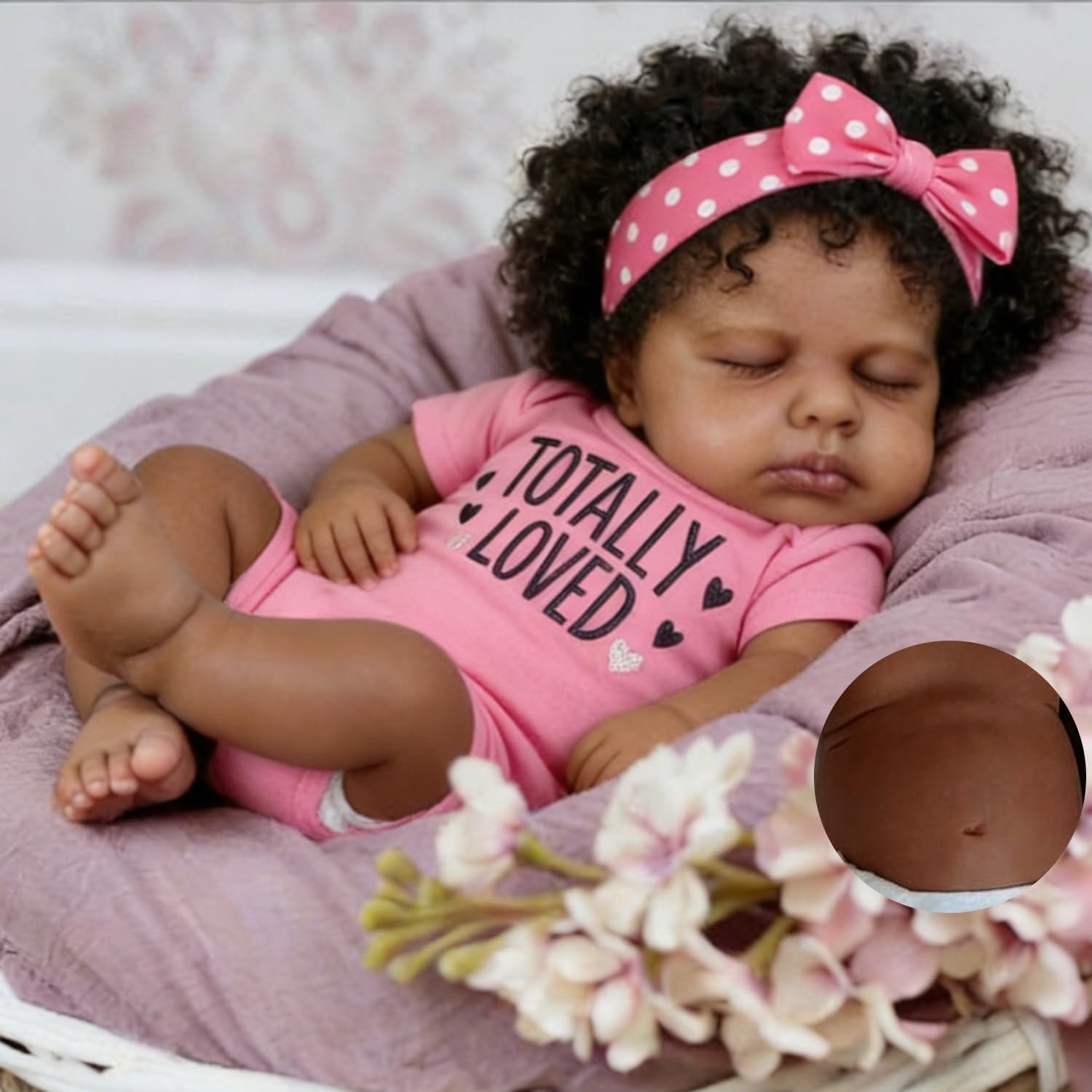 Anano 20 Inch Black Reborn Baby Doll Girl Full Body Anano 20 Inch Black Reborn Baby Doll Girl Full Body