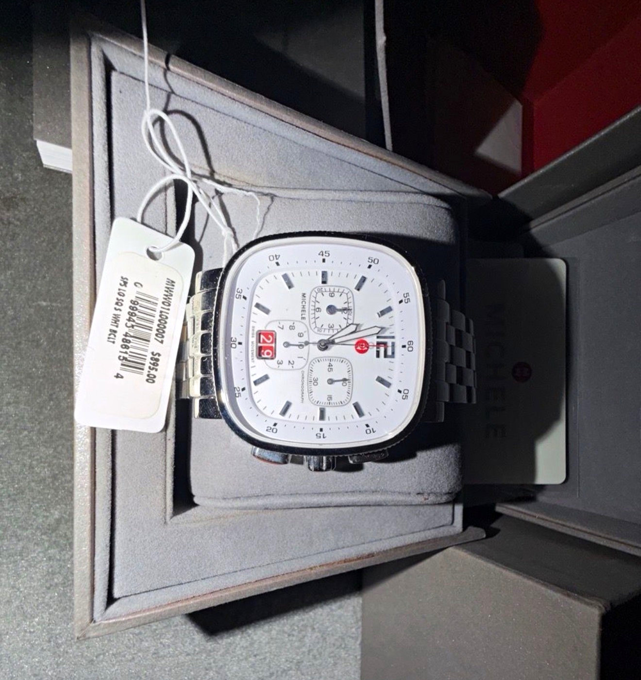 MICHELE Sport Sail 38mm Quartz Chronograph Date White Dial SS 50m Box MICHELE Sport Sail 38mm Quartz Chronograph Date White Dial SS 50m Box