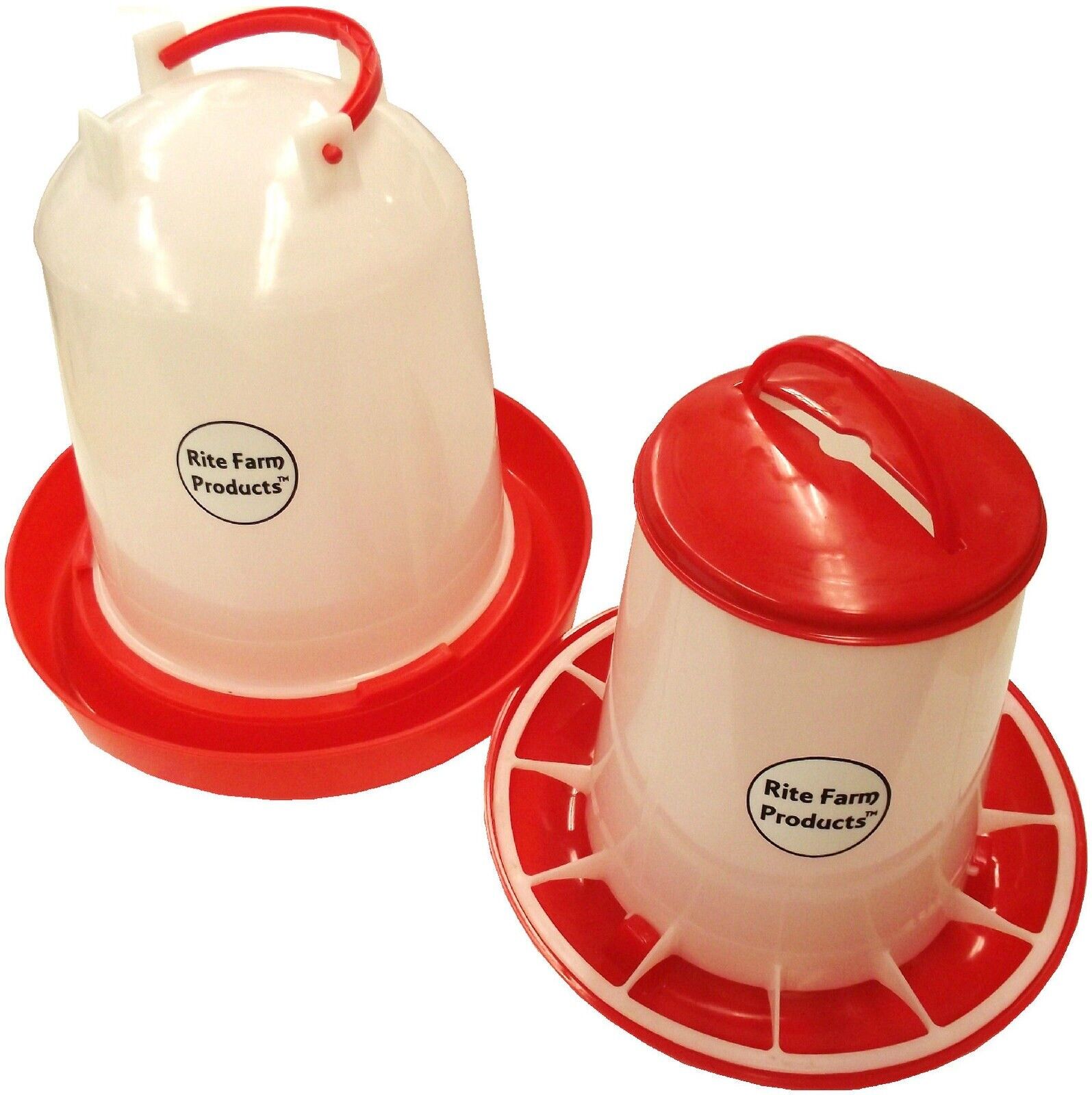 COMBO*MEDIUM RITE FARM PRODUCTS 1.6 GAL & 6.6LB WATERER & FEEDER CHICKEN POULTRY