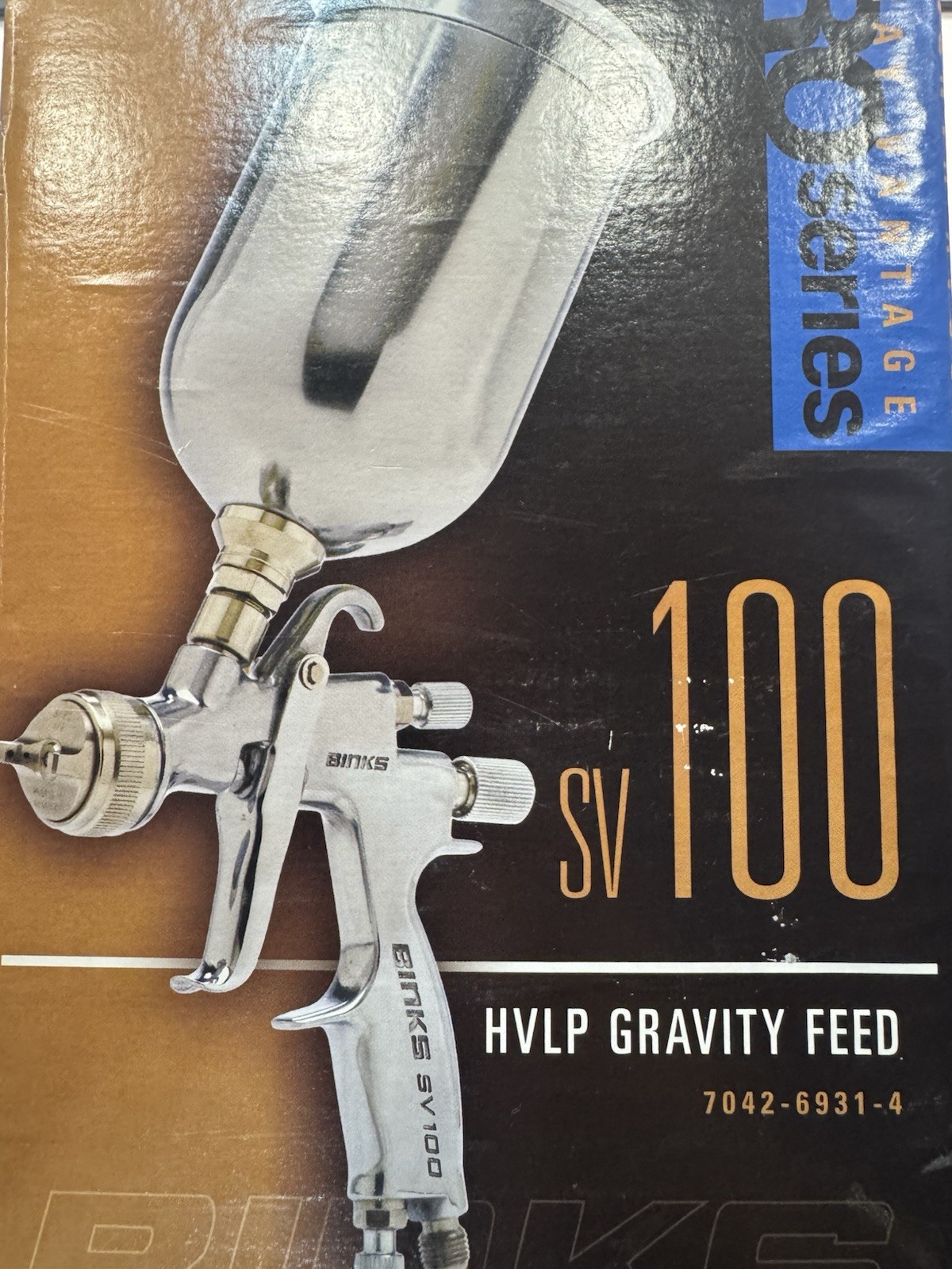 BINKS SV100 HVLP Gravity Feed Spray Gun Brand New In Box 7042-6931-4