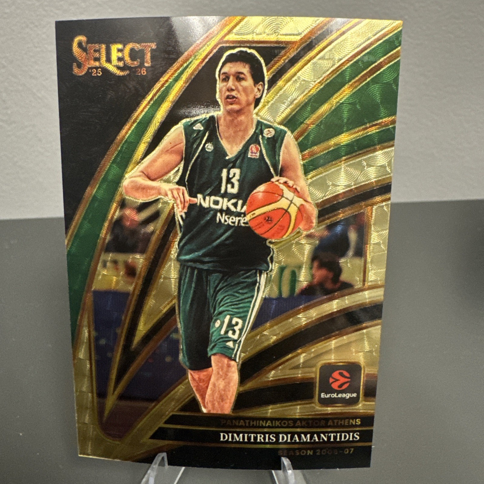 2025-26 Panini Select Euroleague Dimitris Diamantidis Courtside 1 of 1 SSP 