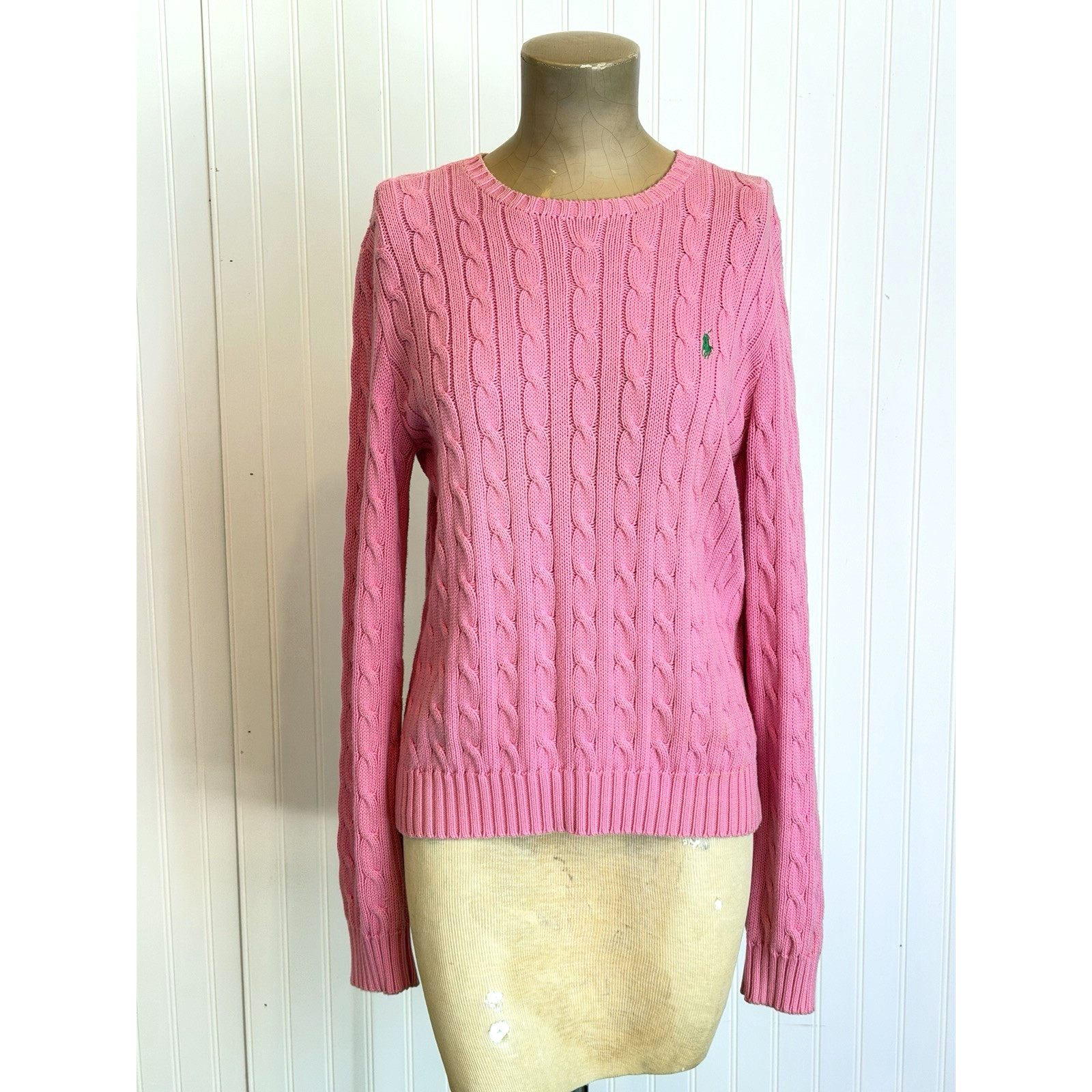 RALPH LAUREN Cable Knit Sweater Pink | Womens Size Large | Vintage Fashion RALPH LAUREN Cable Knit Sweater Pink | Womens Size Large | Vintage Fashion