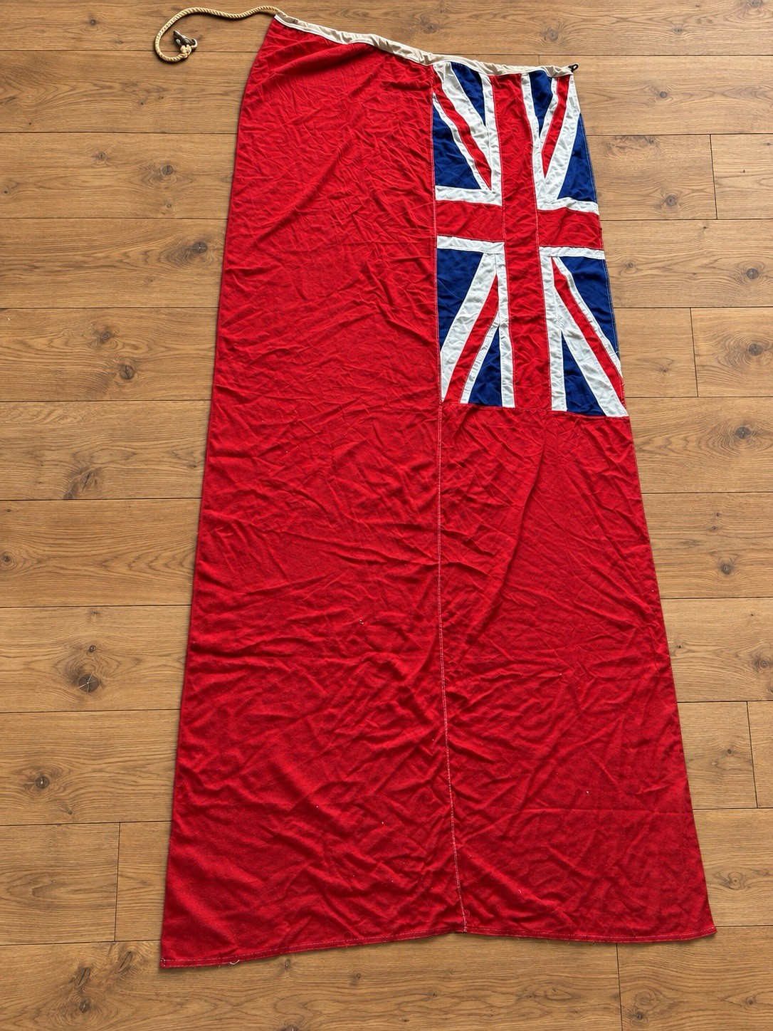 Large Vintage British Red Ensign Flag Sewn Maritime RFA Officer Estate 8.5FT