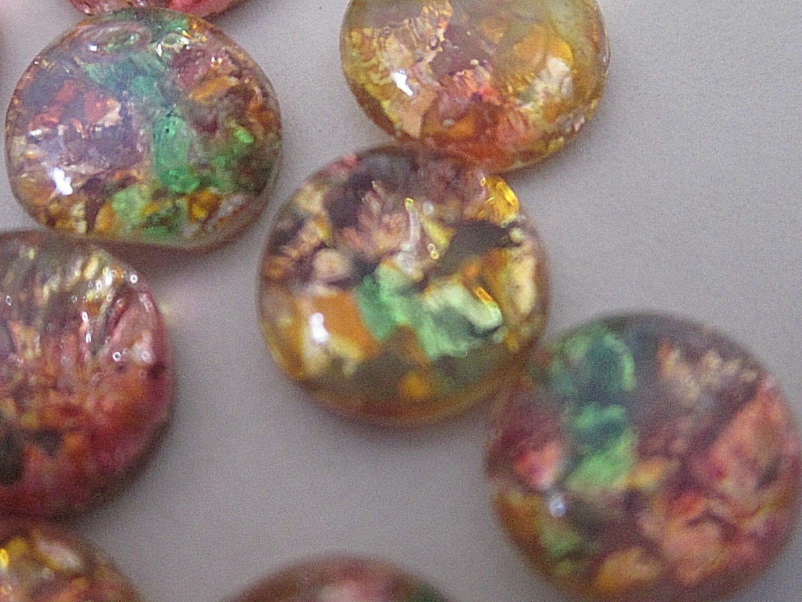 24pc VTG GLASS FIRE OPAL 7mm JAPAN CAB FLAT BACK LOT STONE JEWELRY REPAIR CRAFTS 24pc VTG GLASS FIRE OPAL 7mm JAPAN CAB FLAT BACK LOT STONE JEWELRY REPAIR CRAFTS