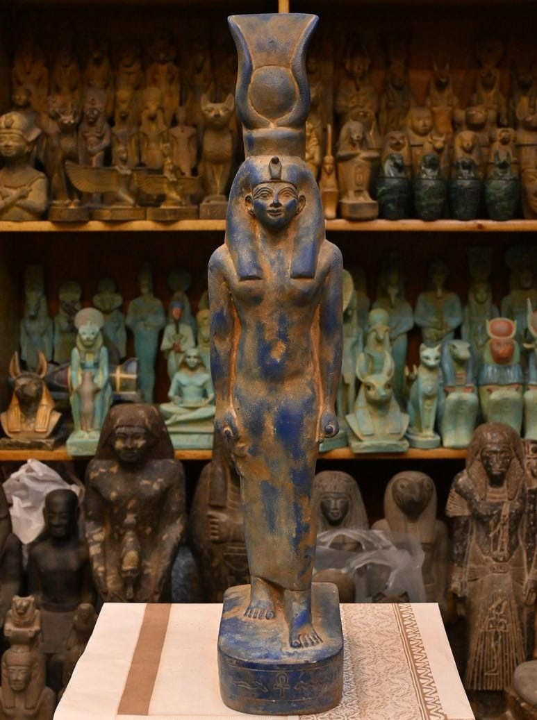 Authentic Ancient Egyptian Antique Rare Goddess Hathor Statue Figurine BC