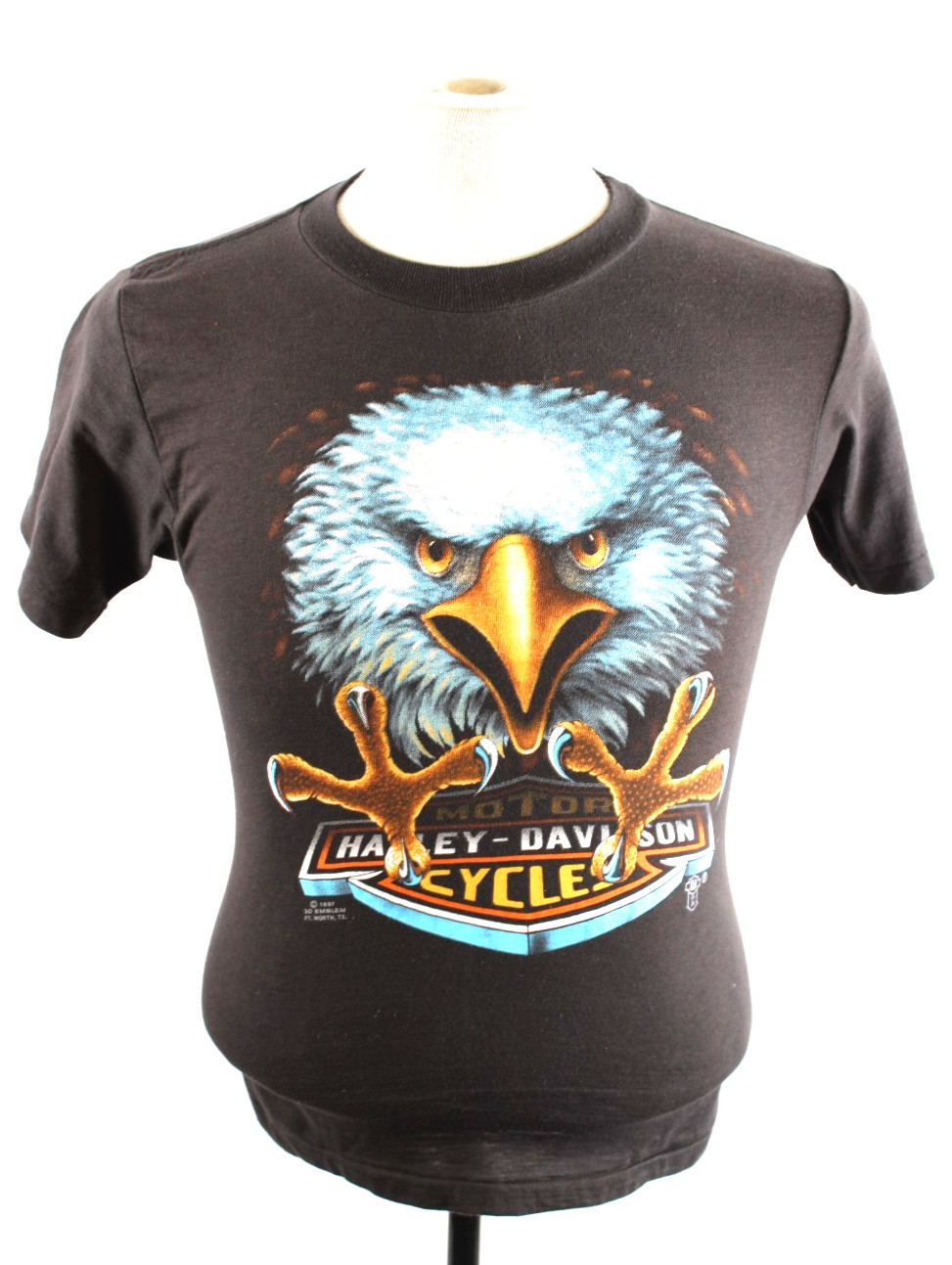 Vintage 1980s Harley Davidson 3-D Emblem Eagle Motorcycle T-Shirt Small USA Vintage 1980s Harley Davidson 3-D Emblem Eagle Motorcycle T-Shirt Small USA