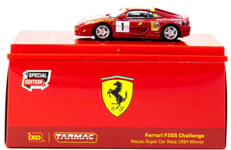 Tarmac Works Ferrari F355 Challenge - 1994 Macau Super 1:64 Car T64-083-94MGP01 Tarmac Works Ferrari F355 Challenge - 1994 Macau Super 1:64 Car T64-083-94MGP01