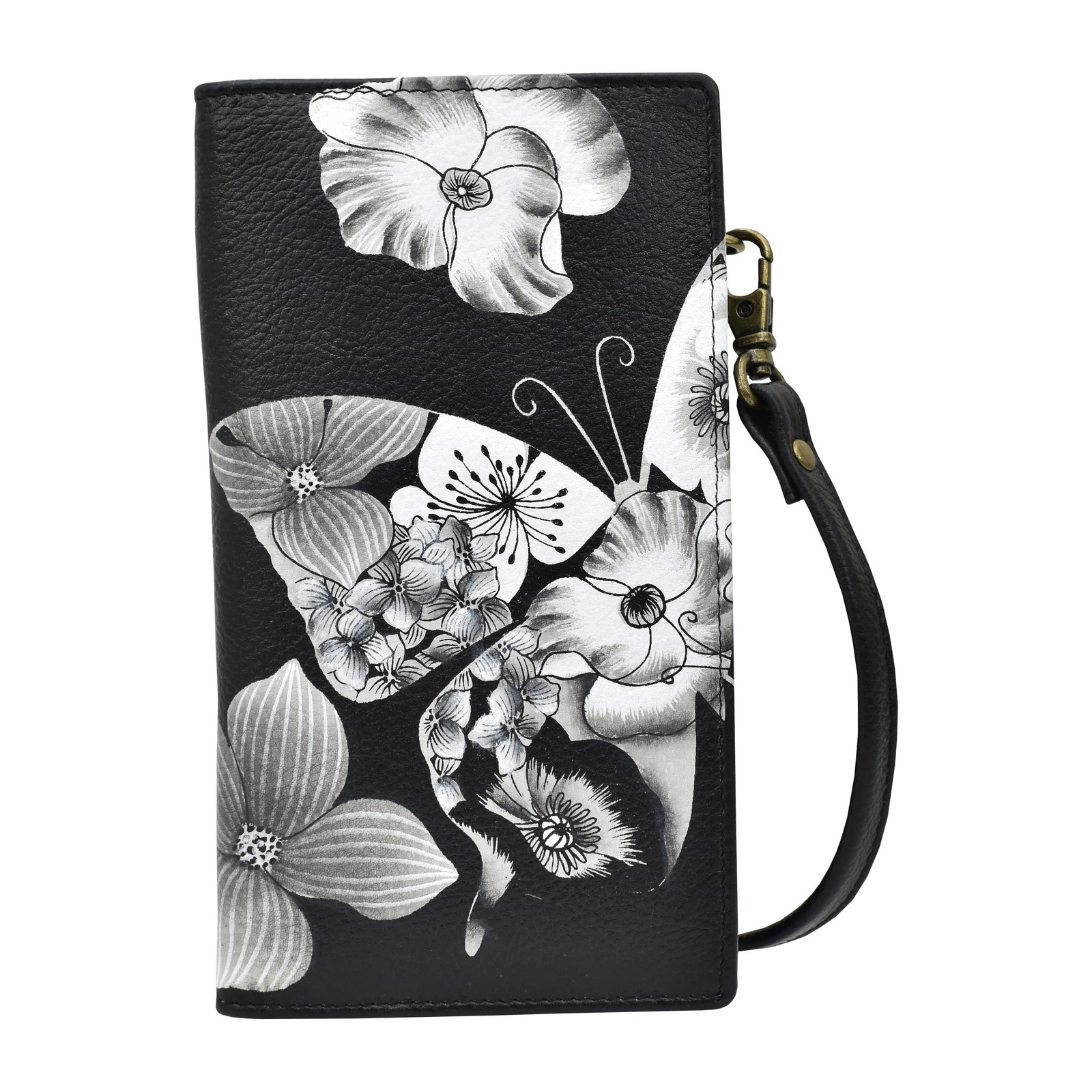 Anna by Anuchka Women's Hand-Painted Genuine Leather Phone Wallet Organizer C...