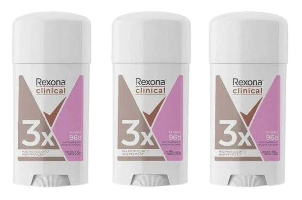 Rexona Antiperspirant Clinical Cream for women 58 g, 3 Pack, Desodorante Classic