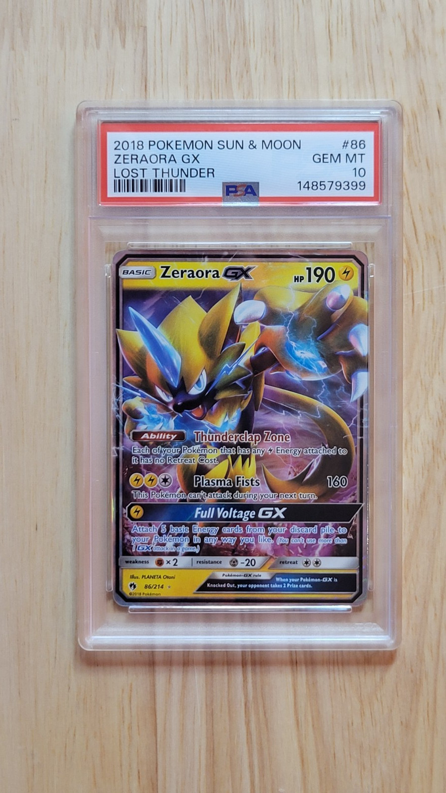 2018 Pokemon Zeraora GX #86 Lost Thunder PSA 10 GEM MINT 2018 Pokemon Zeraora GX #86 Lost Thunder PSA 10 GEM MINT