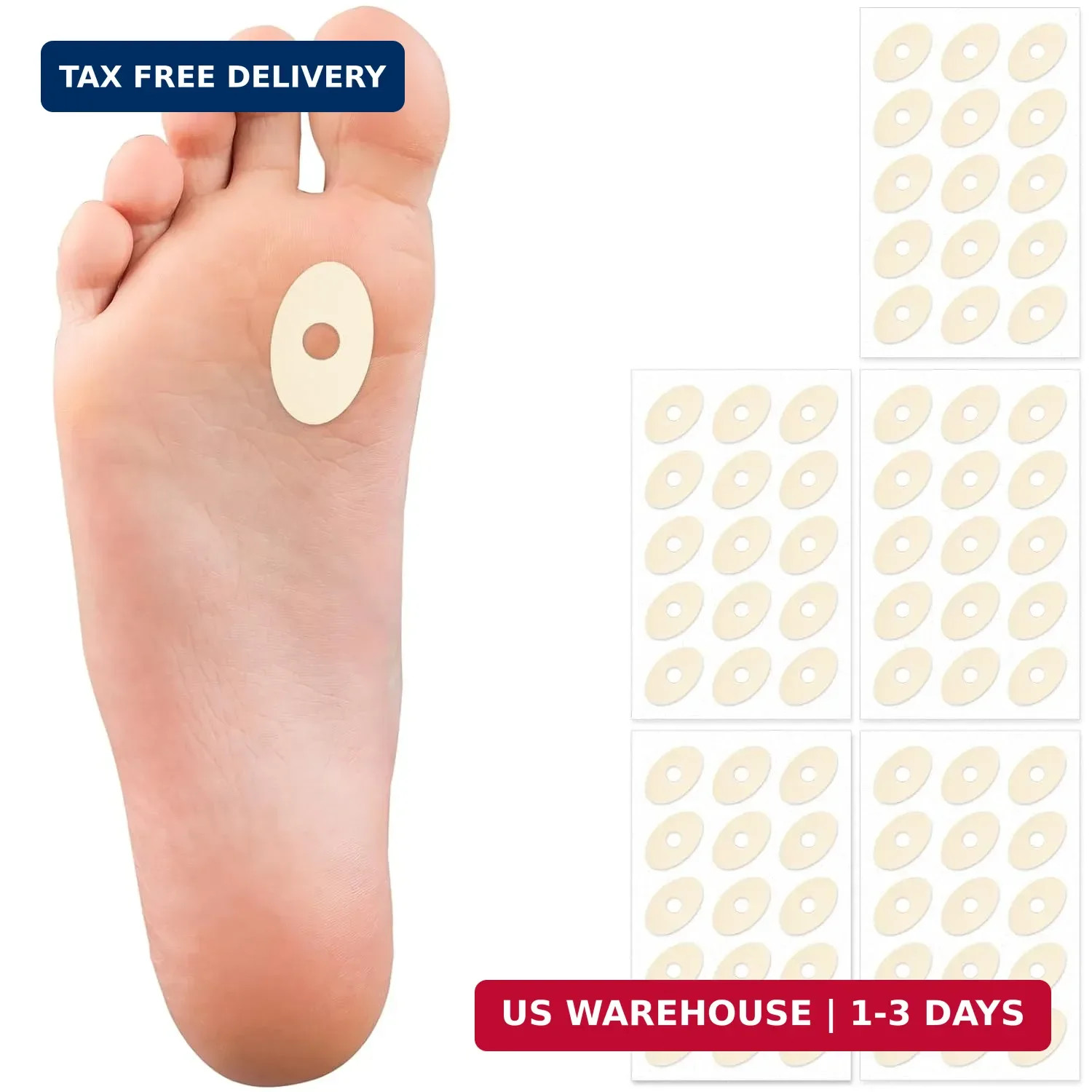 75 Pcs Corn Pads for Toes & Feet, Soft Foam Callus Cushions with Self-Adhesive,