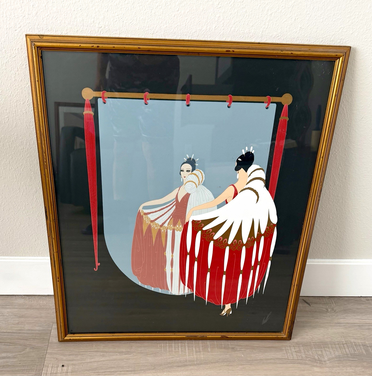 Lot of 6 Framed Signed Art Deco Paper Prints Women Figures Cityscape Lot of 6 Framed Signed Art Deco Paper Prints Women Figures Cityscape
