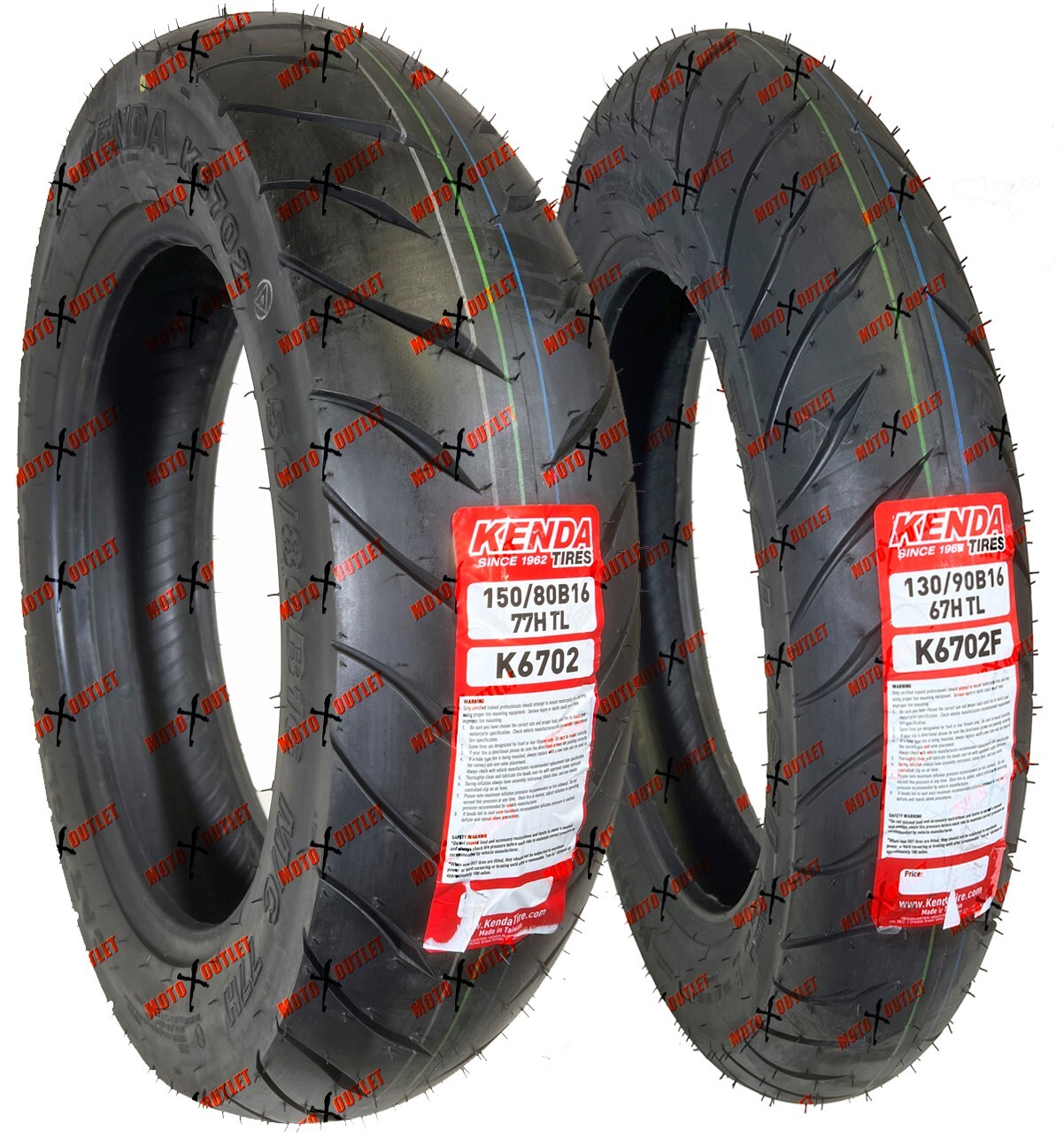 Kenda K6702 130/90B16 Front 150/80B16 Rear Motorcycle Tire Set
