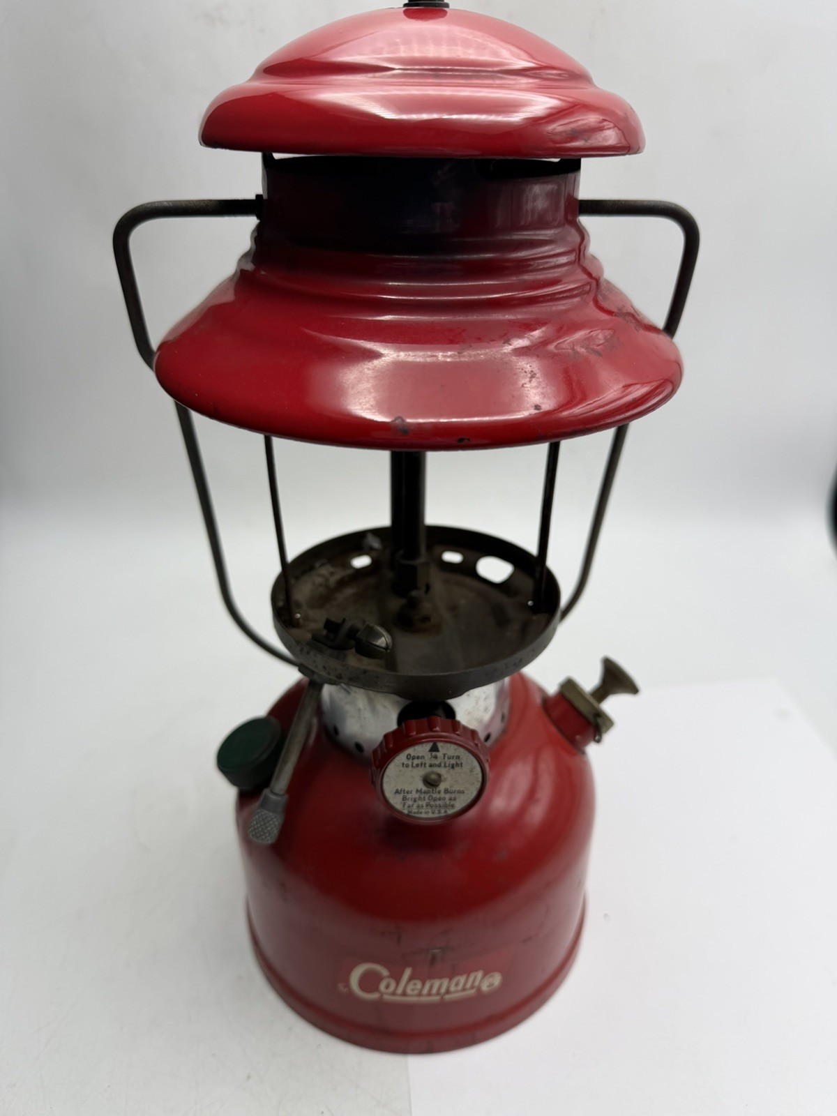 Vintage Coleman 200A Red Single Mantle Lantern Rough 1962
