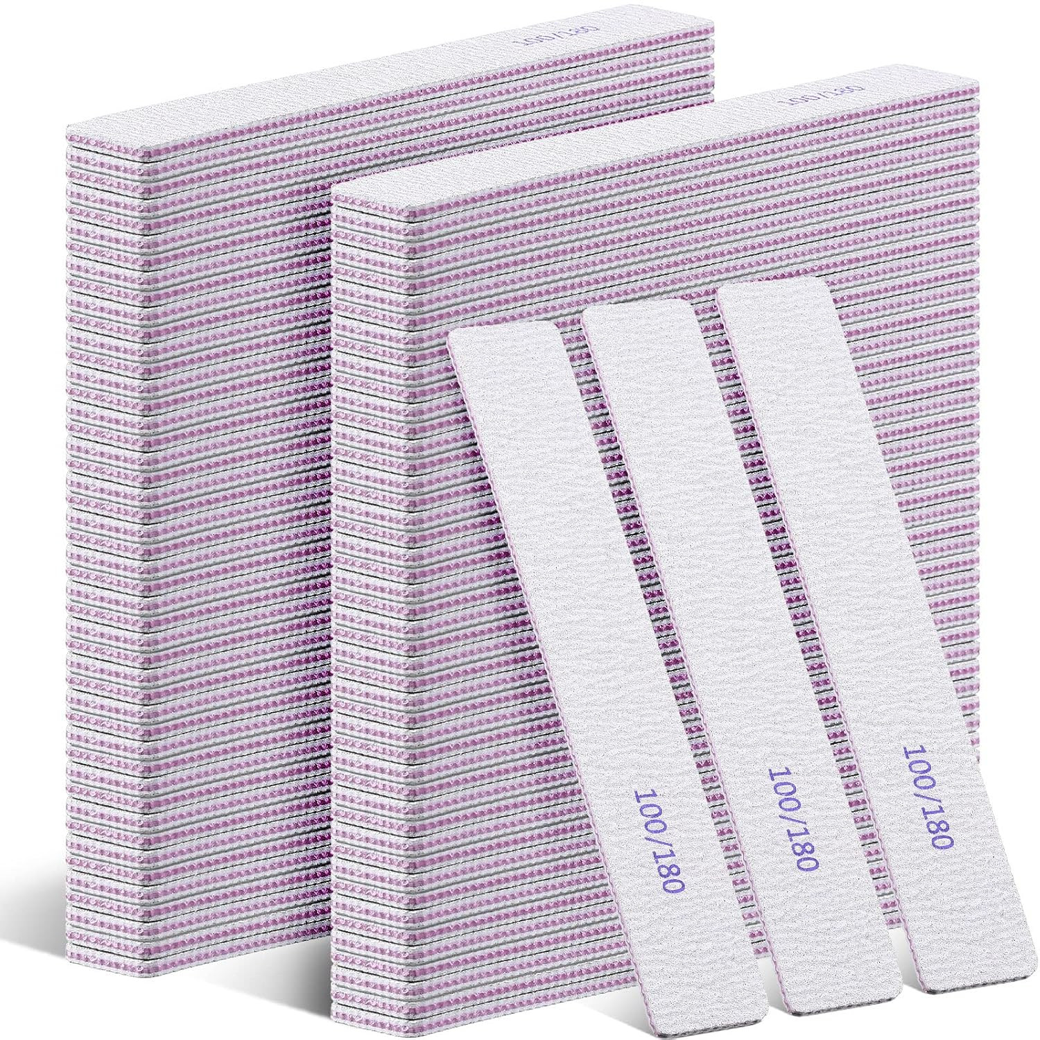 150 Pcs 100/180 Grit Grit Nail Files Double Sided for Manicure 150 Pcs 100/180 Grit Grit Nail Files Double Sided for Manicure