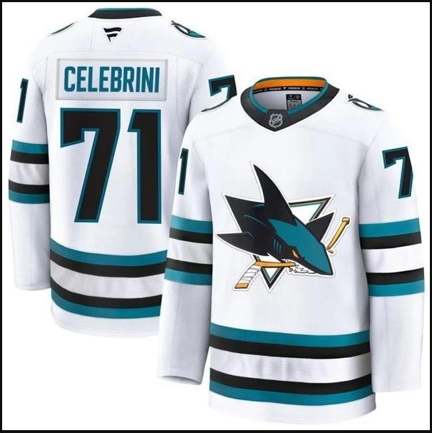 Macklin Celebrini Sharks Jersey All Stitched