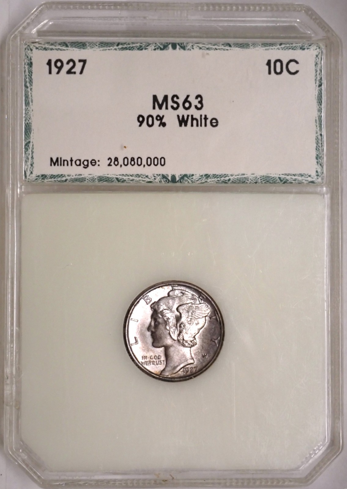 1927 Mercury Dime MS BU PCI Gen 2 Beautiful Toned Old Holder 1927 Mercury Dime MS BU PCI Gen 2 Beautiful Toned Old Holder