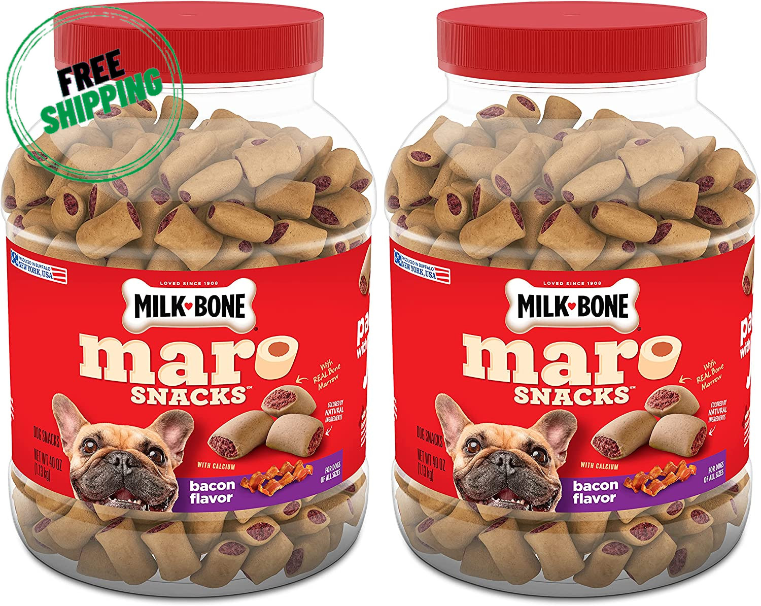 Milk-Bone Marosnacks Dog Treats, Bacon Flavor , 40 oz Pack-2 Milk-Bone Marosnacks Dog Treats, Bacon Flavor , 40 oz Pack-2