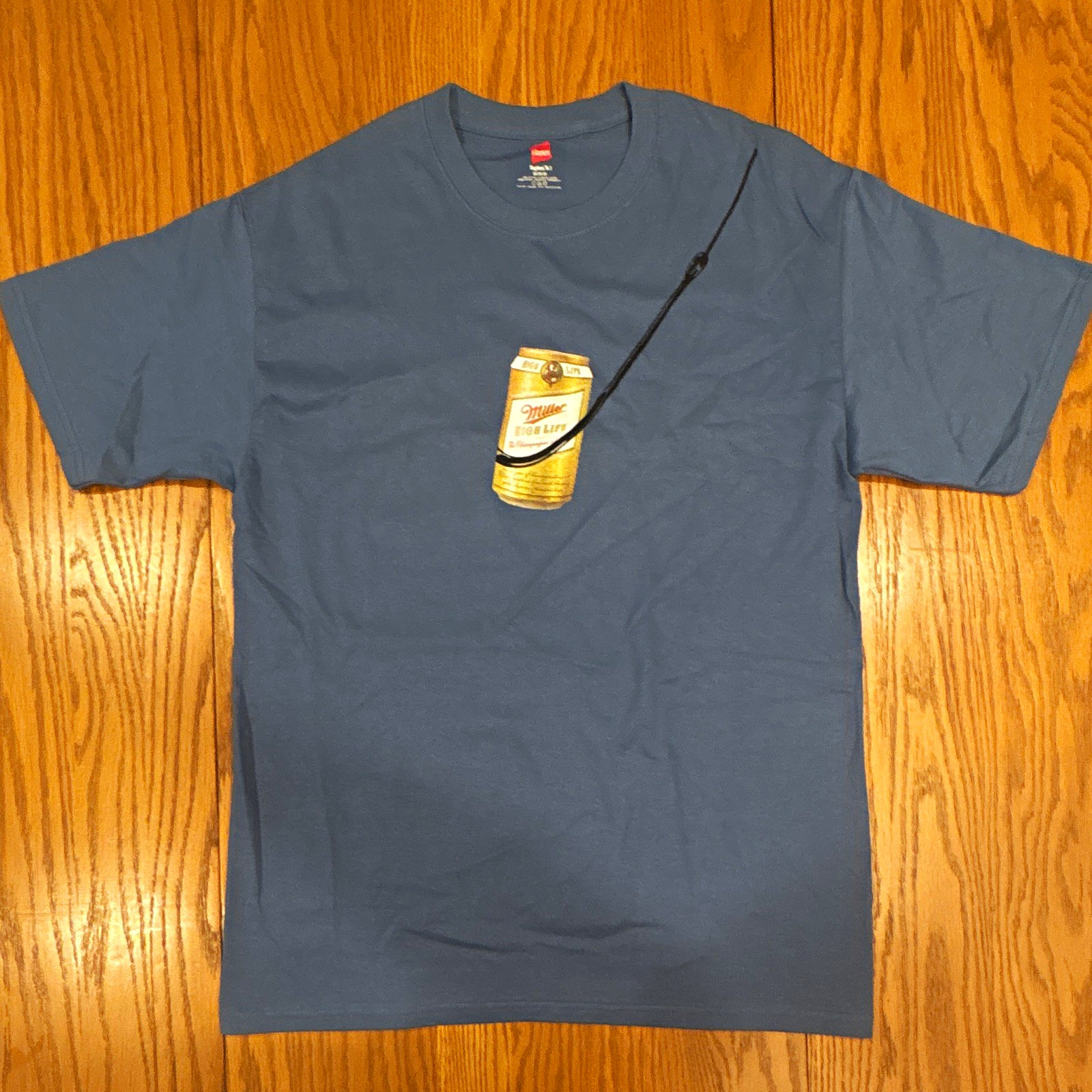 Miller High Life Hanes Tagless Blue T-Shirt M Beer Graphic Front & Back Vintage Miller High Life Hanes Tagless Blue T-Shirt M Beer Graphic Front & Back Vintage