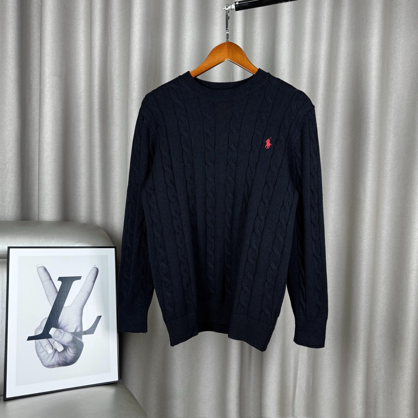 Polo Ralph Lauren Men’s Cotton Cable Knit Crew Neck Sweater Black Size XL NWT Polo Ralph Lauren Men’s Cotton Cable Knit Crew Neck Sweater Black Size XL NWT