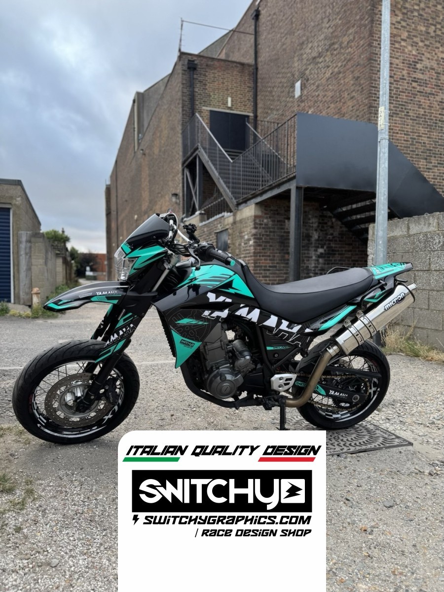 SWITCHY GRAPHICS Sticker Graphics Kit Side 02 Teal For Yamaha XT 660 X 2004-2006