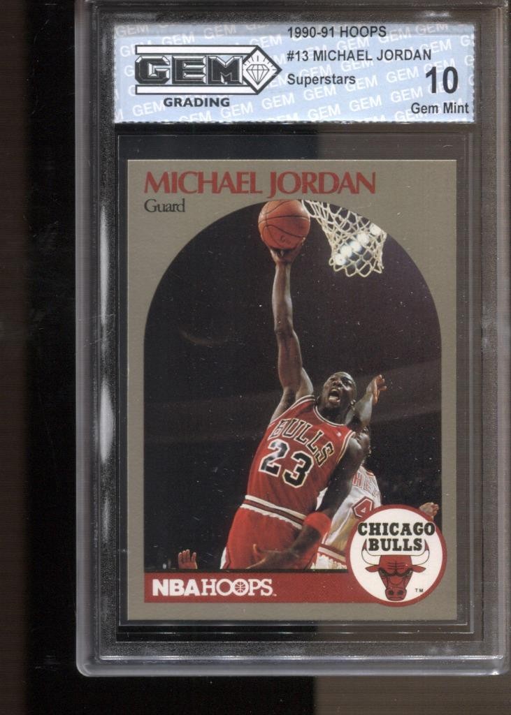 1990-91 Michael Jordan Hoops Superstars #13 Gem Mint 10 Chicago Bulls MVP HOF