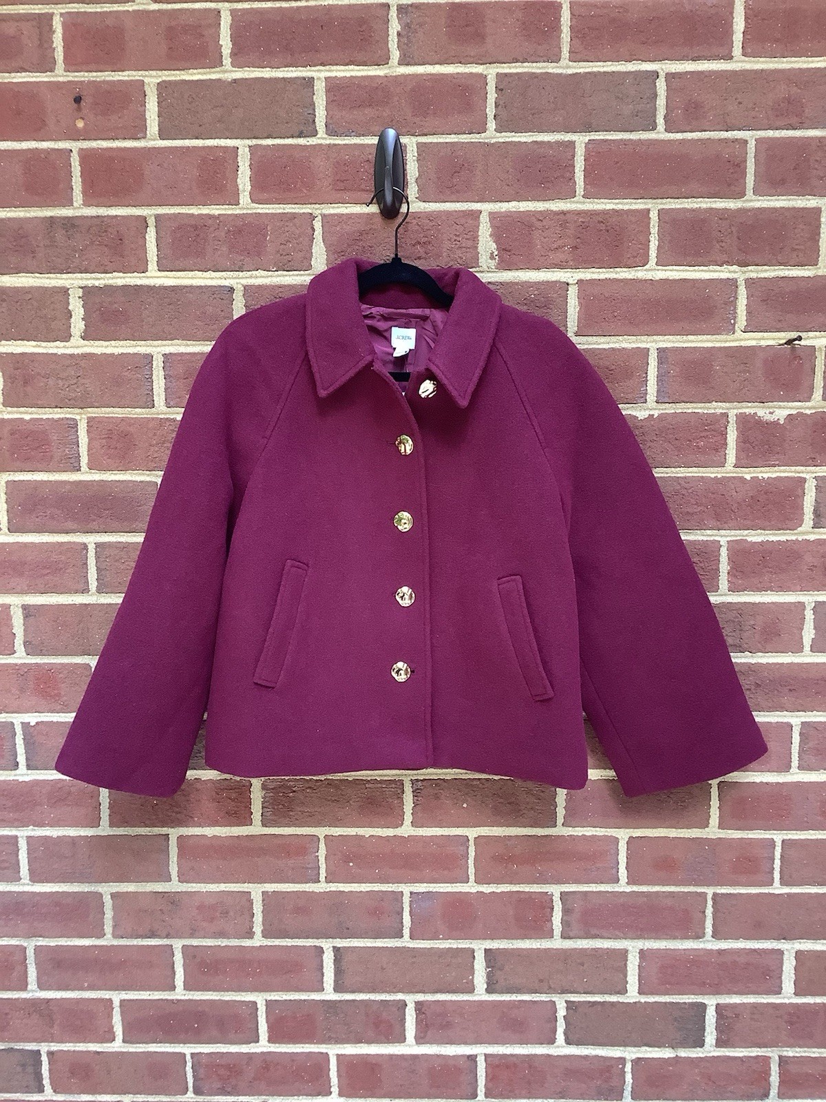 NWT J. Crew $298 Sold Out Cropped wool-blend swing coat Vintage Burgundy XS NWT J. Crew $298 Sold Out Cropped wool-blend swing coat Vintage Burgundy XS