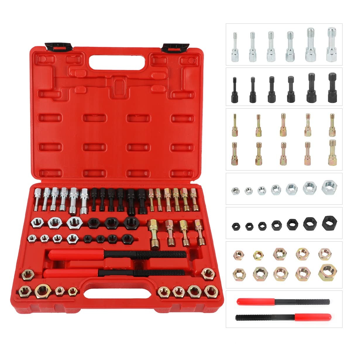 48PC Thread Repair Chaser Set SAE Metric Dies Taps Files HeavyDuty AntiRust To