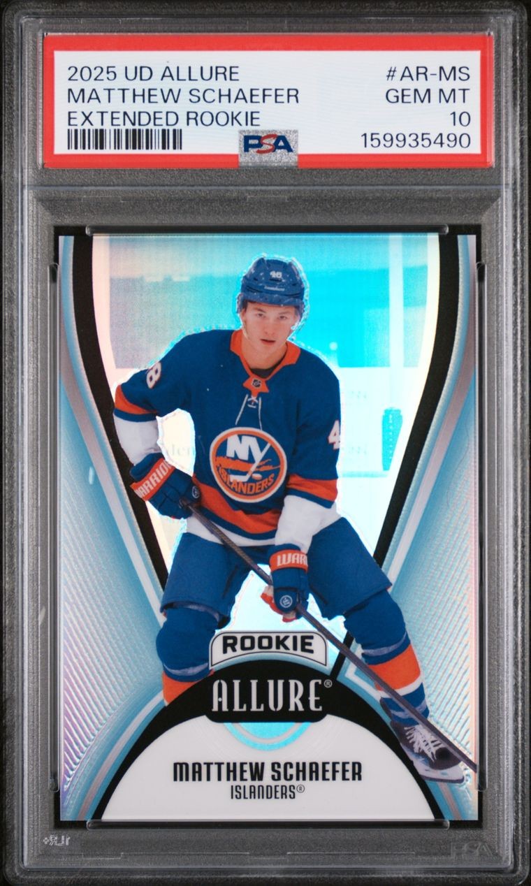 2025-26 Upper Deck Allure - Extended Rookies Matthew Schaefer #AR-MS (RC) PSA 10