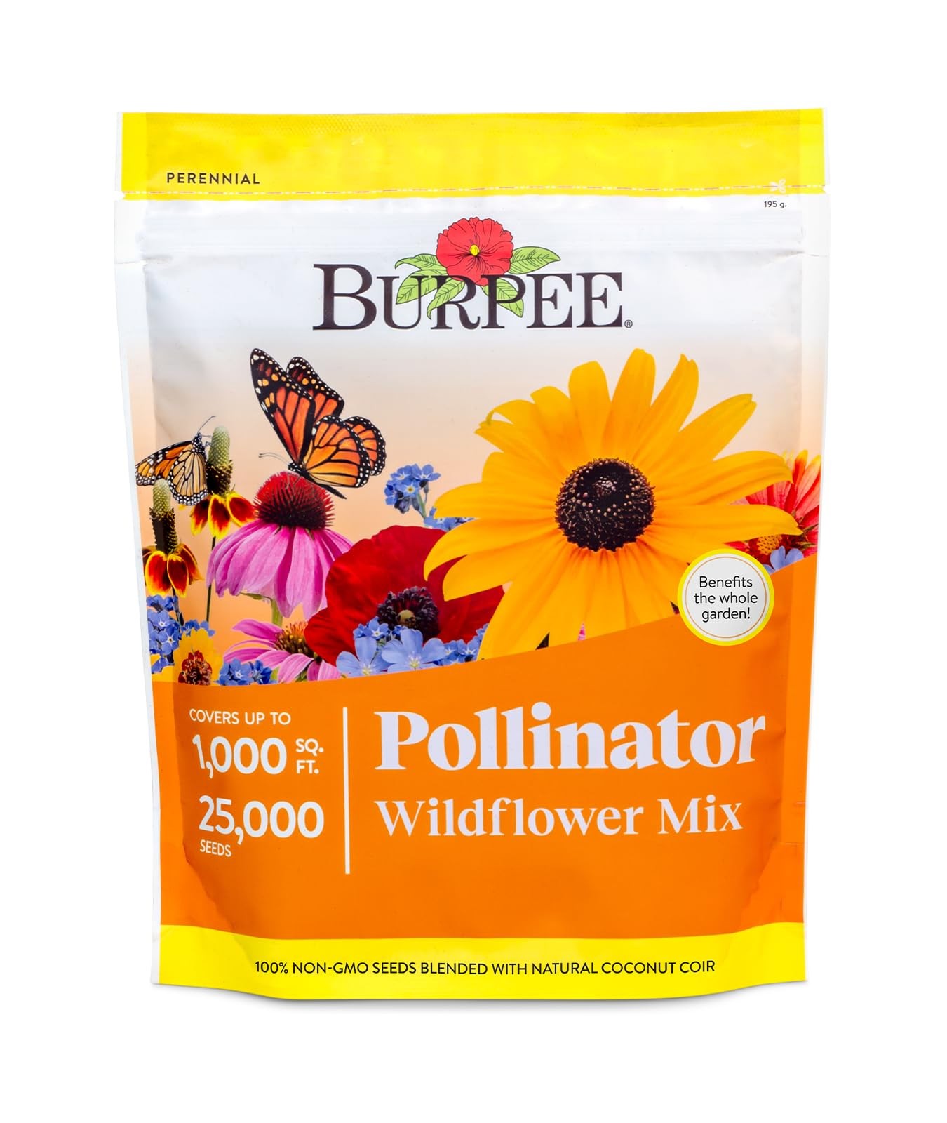 Burpee Wildflower 25,000 Bulk, 1 Bag, 18 Varieties of Non-GMO Pollinator Mix Burpee Wildflower 25,000 Bulk, 1 Bag, 18 Varieties of Non-GMO Pollinator Mix