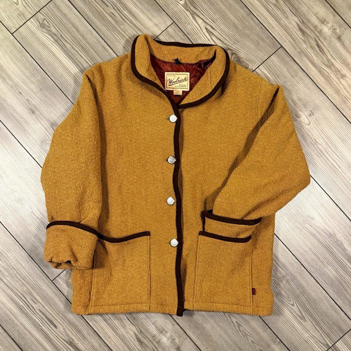 Vintage Woolrich Made in USA Women’s Curly Fleece Jacket L Vintage Woolrich Made in USA Women’s Curly Fleece Jacket L