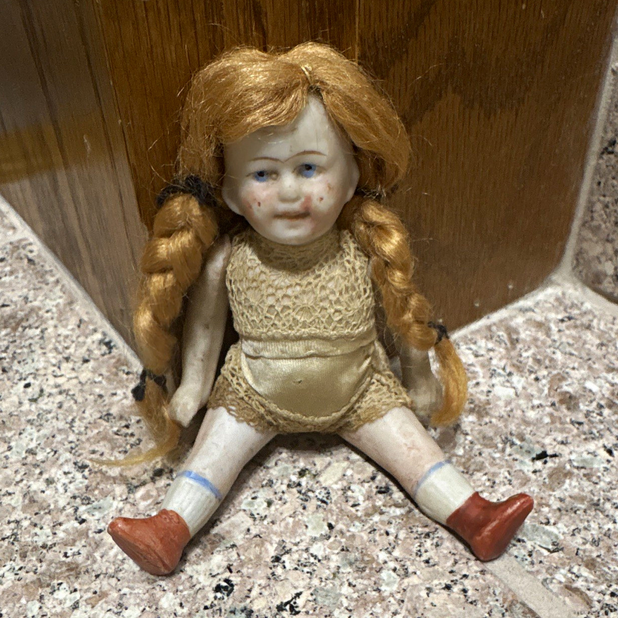 Antique German Bisque 4 1/2 inch Doll; Antique German Bisque 4 1/2 inch Doll;