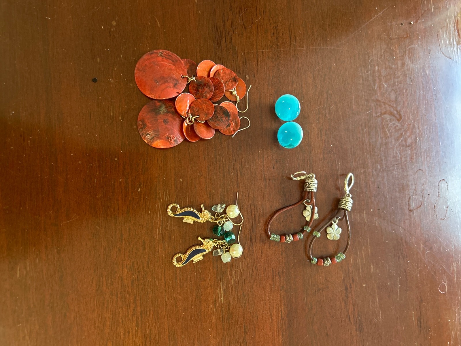 Vintage Pierced Earrings Lot Drop Dangle Enamel Vintage Pierced Earrings Lot Drop Dangle Enamel
