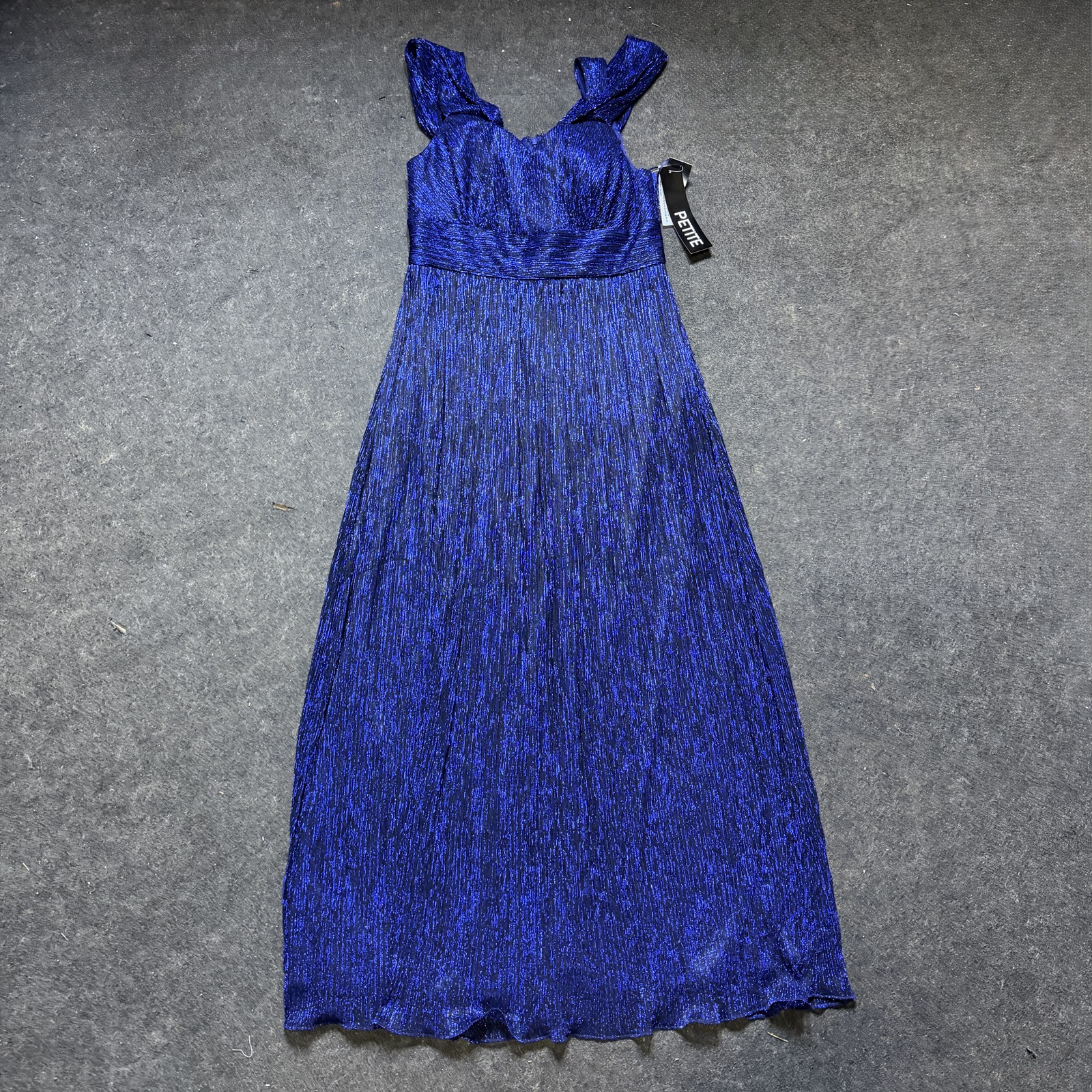 Alex Evenings Long Dress Women\'s 10P Sweetheart Mother of The Bride Glitter Blue