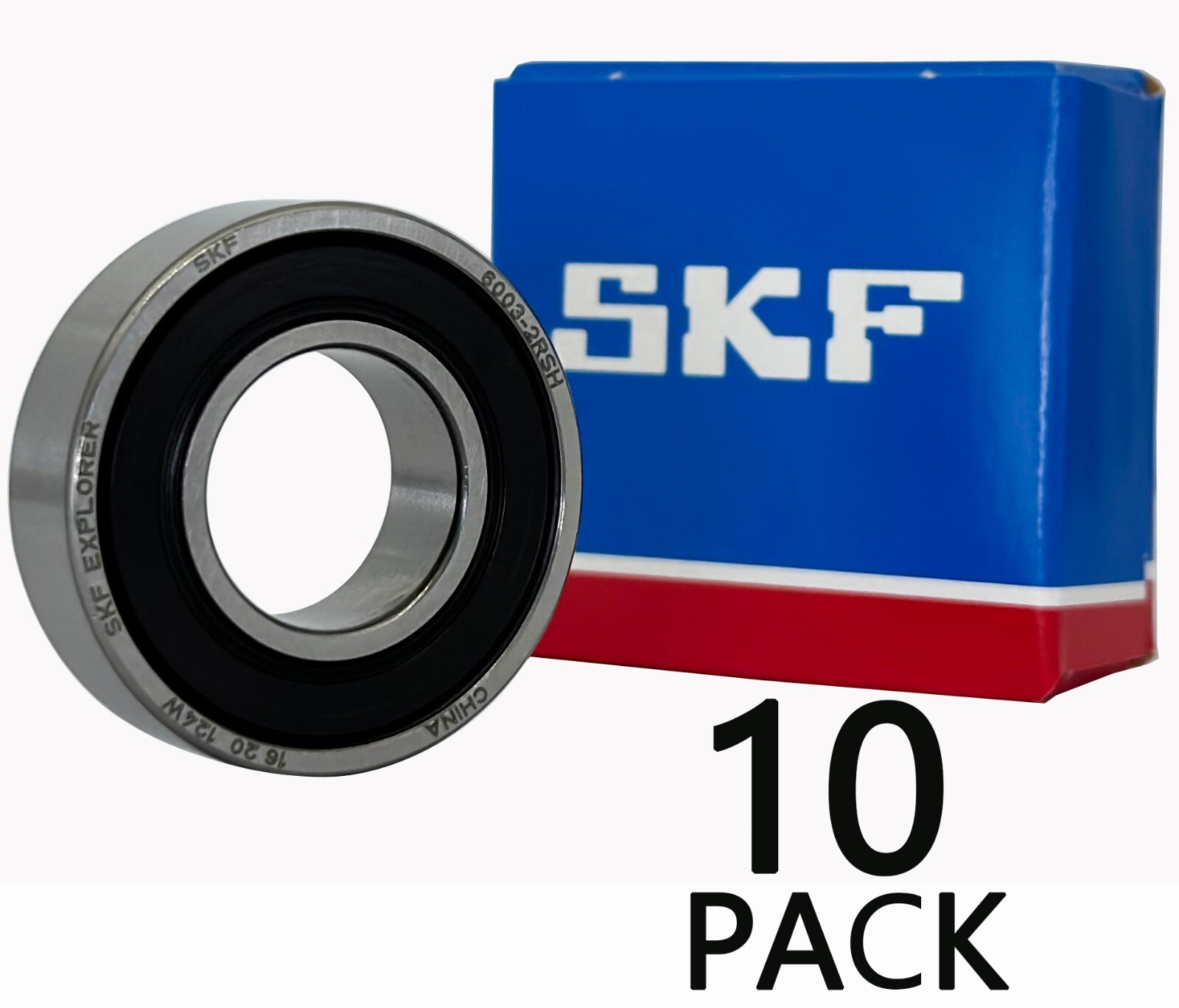 (10 PACK) SKF 6003-2RSH 17X35X10MM Double Rubber Seal Ball Bearings 6003-2RS (10 PACK) SKF 6003-2RSH 17X35X10MM Double Rubber Seal Ball Bearings 6003-2RS