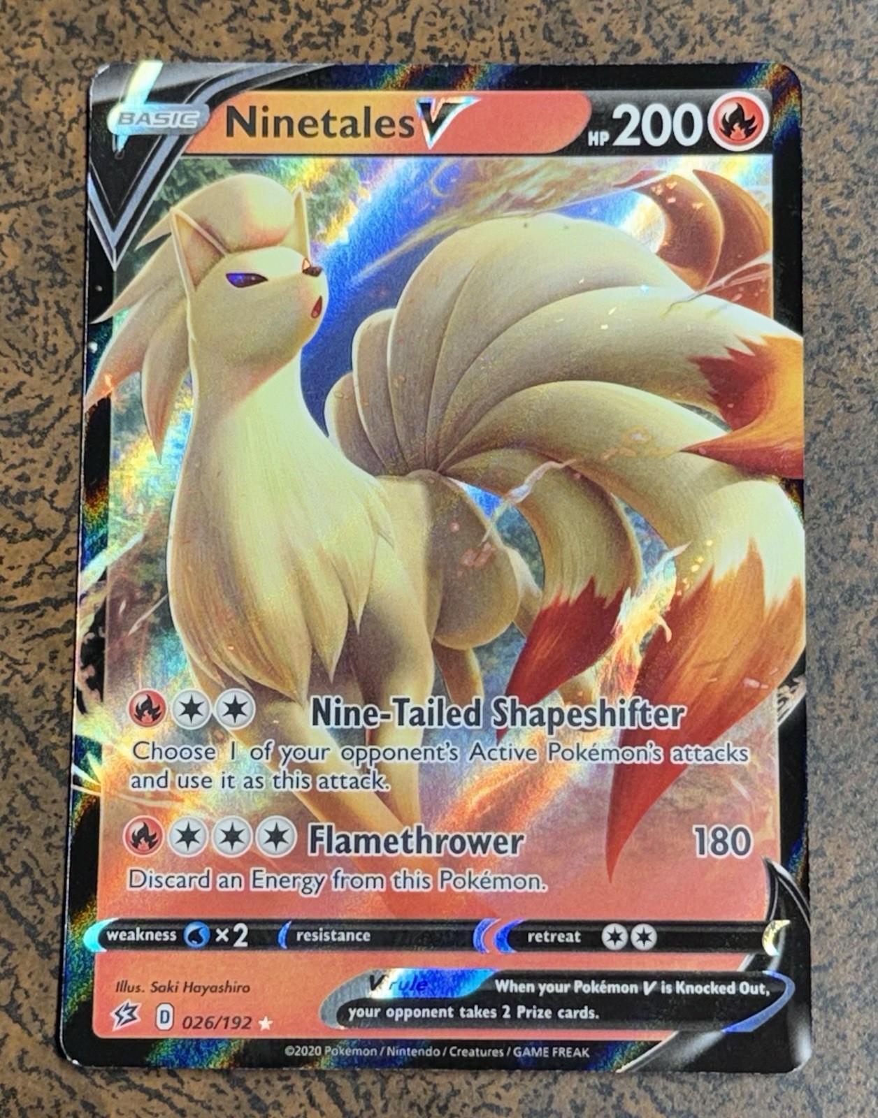 Ninetales V 026/192 Rebel Clash Ultra Rare Holo Pokémon Card Ninetales V 026/192 Rebel Clash Ultra Rare Holo Pokémon Card