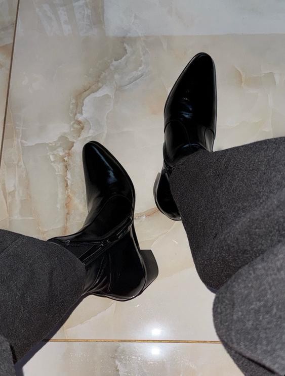 Occident Men's Leather Pointed Toe Side Zip Ankle Boots Casual Dress Party Shoes