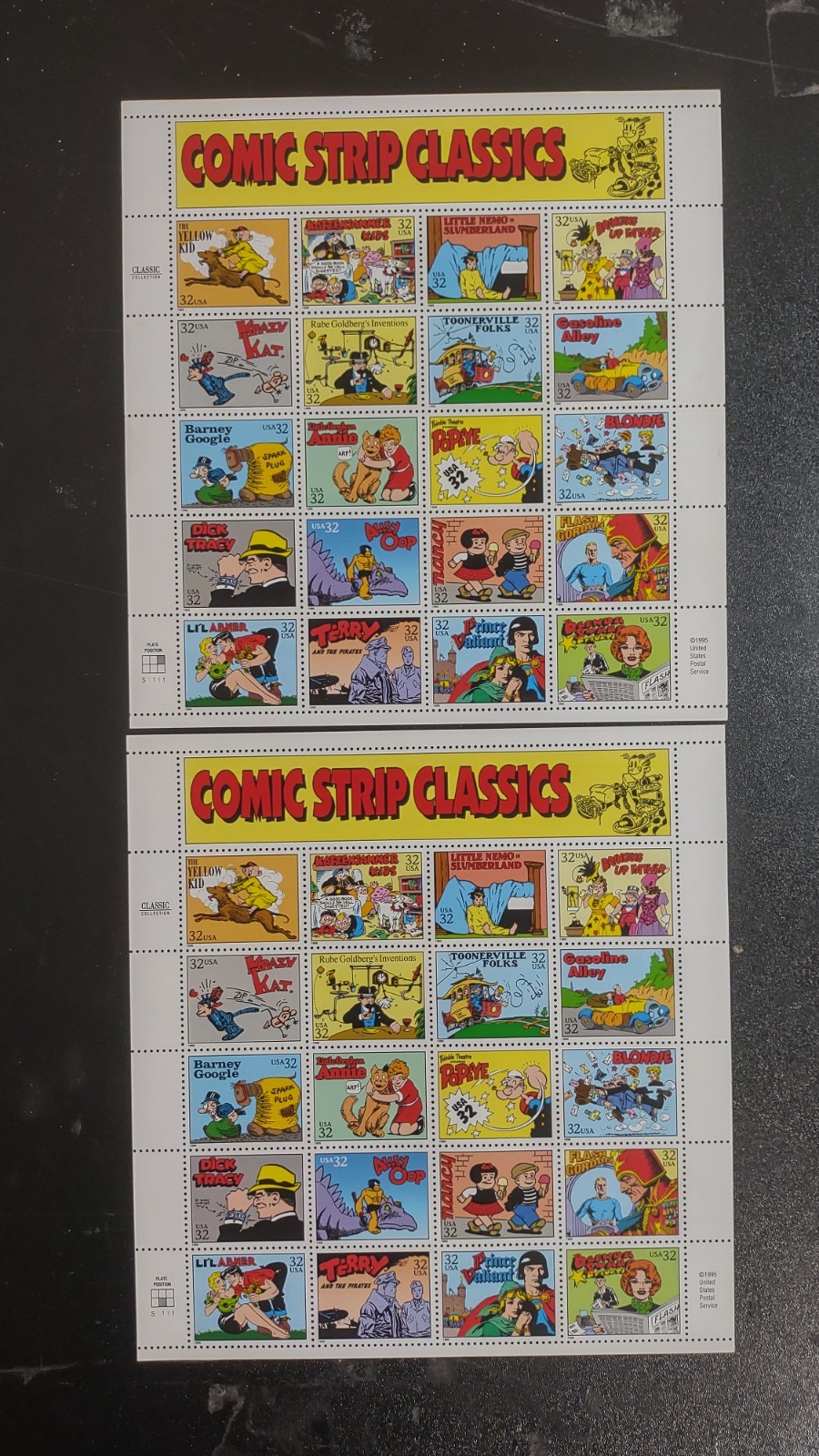 US Old Album Page Scott# 3000 Comic Strips 1995 MNH L467 US Old Album Page Scott# 3000 Comic Strips 1995 MNH L467